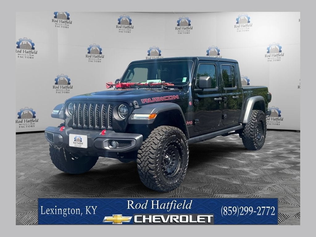 2021 Jeep Gladiator Rubicon 4X4 in Black — front three-quarter view