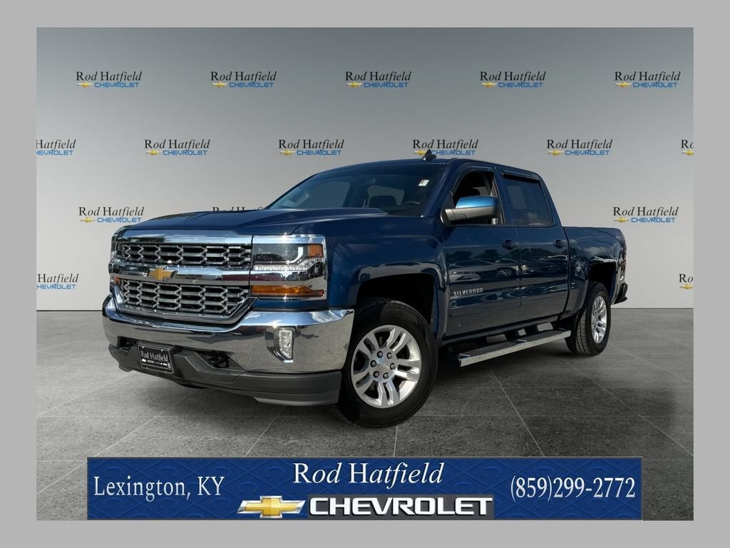 2018 Chevrolet Silverado 1500 LT in Deep Ocean Blue Metallic — front three-quarter view