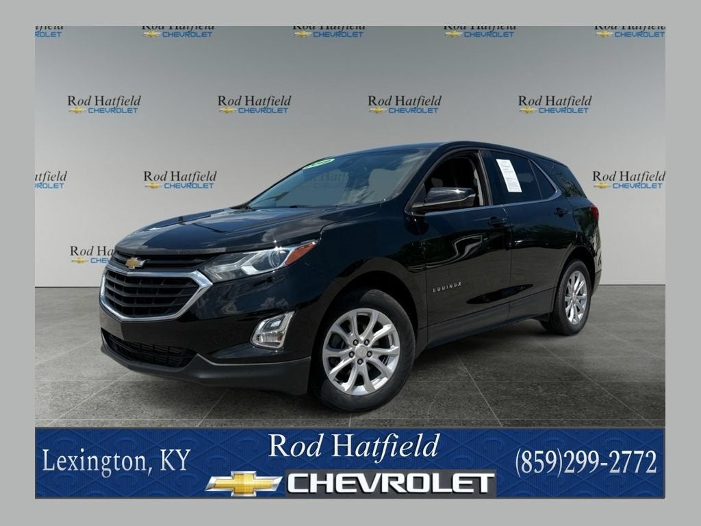 2019 Chevrolet Equinox LT in Mosaic Black Metallic — front three-quarter view