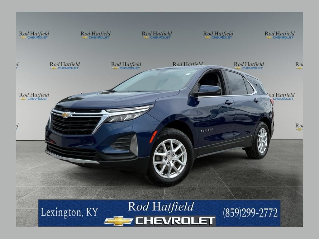 2023 Chevrolet Equinox LT in Blue Glow Metallic — front three-quarter view