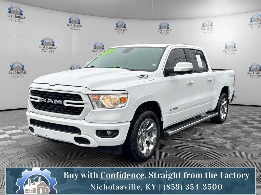 2022 RAM 1500 Big Horn/Lone Star in Bright White Clearcoat — front three-quarter view