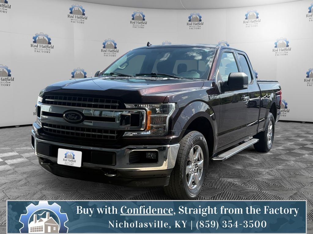 2018 Ford F-150 XLT in Magma Red — front three-quarter view