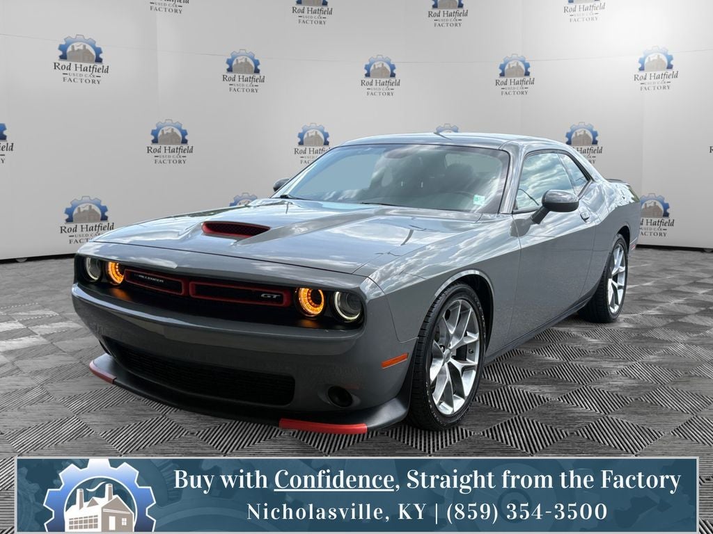 2023 Dodge Challenger GT in Destroyer Gray Clearcoat — front three-quarter view