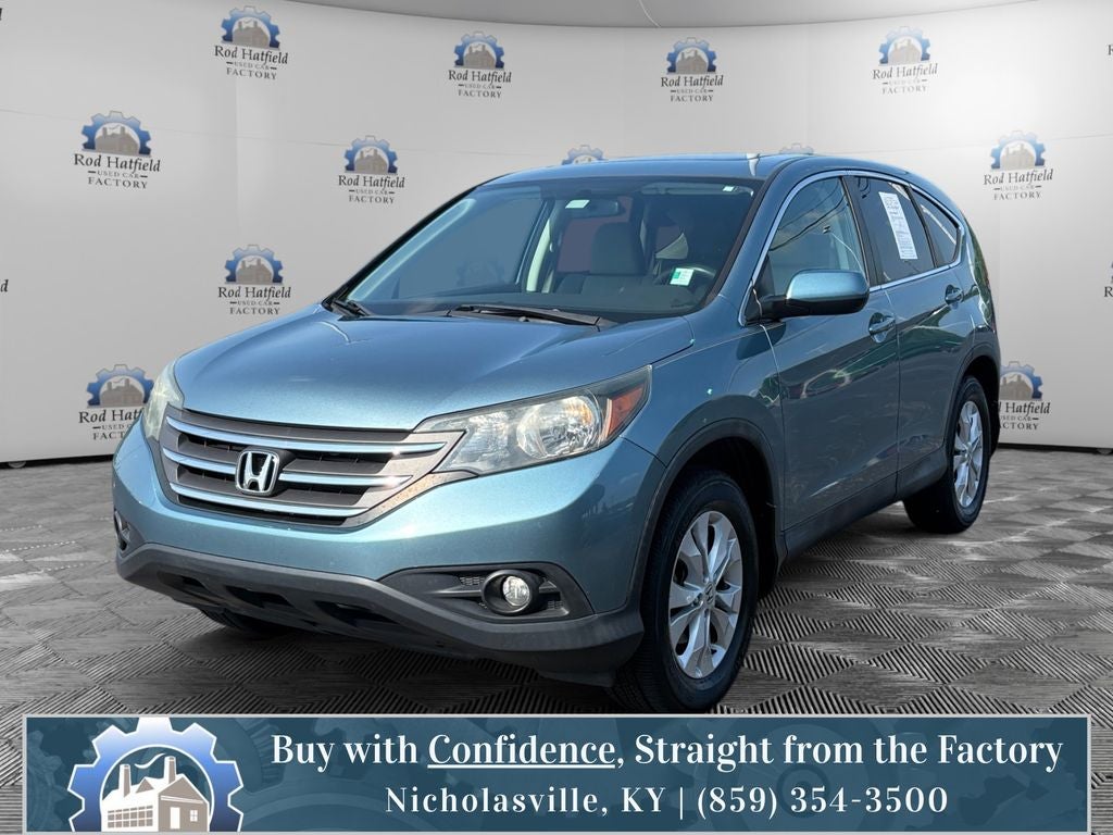 2014 Honda CR-V EX in Blue — front three-quarter view