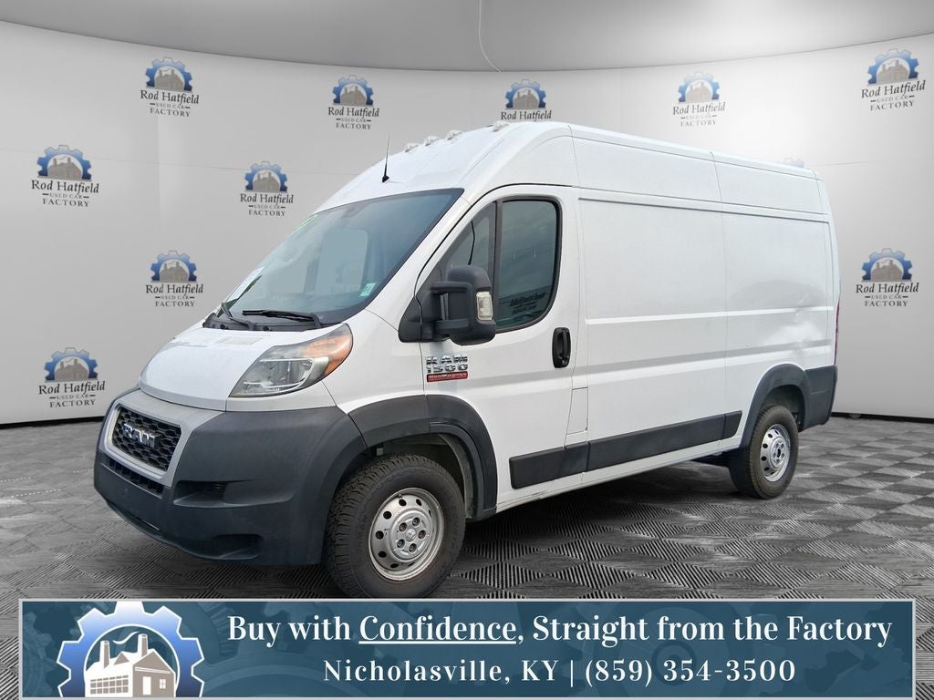 2019 RAM ProMaster 1500 Base 136 WB in Bright White Clearcoat — front three-quarter view