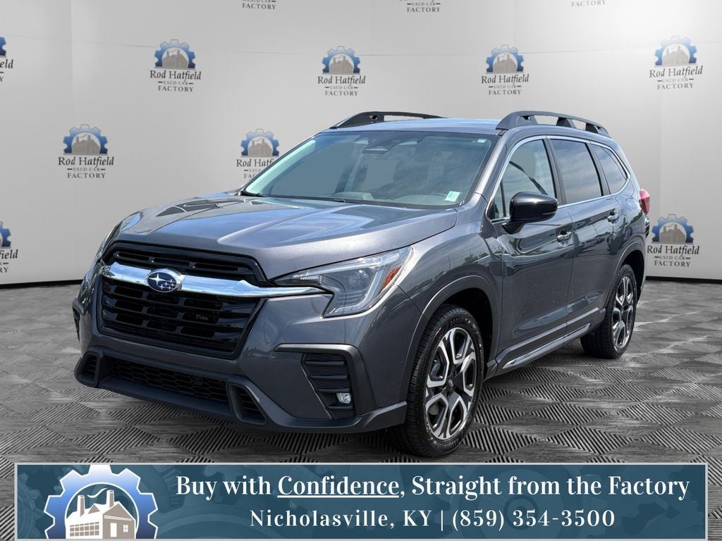 2024 Subaru Ascent Limited in Gray Metallic — front three-quarter view