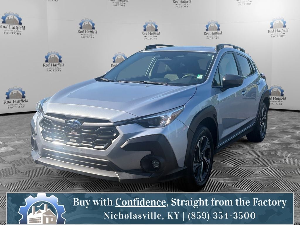 2024 Subaru Crosstrek Premium in Ice Silver Metallic — front three-quarter view