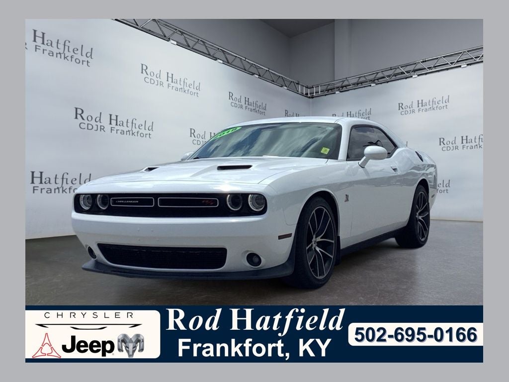 2018 Dodge Challenger R/T Scat Pack in White — front three-quarter view